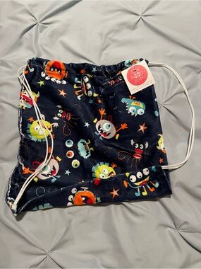 Sweet Kids Navy Monster Drawstring Bag